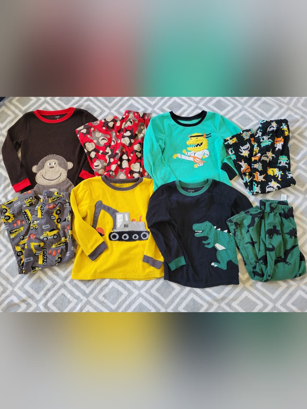 Boys Size 6 Pajama Sets Bundle
